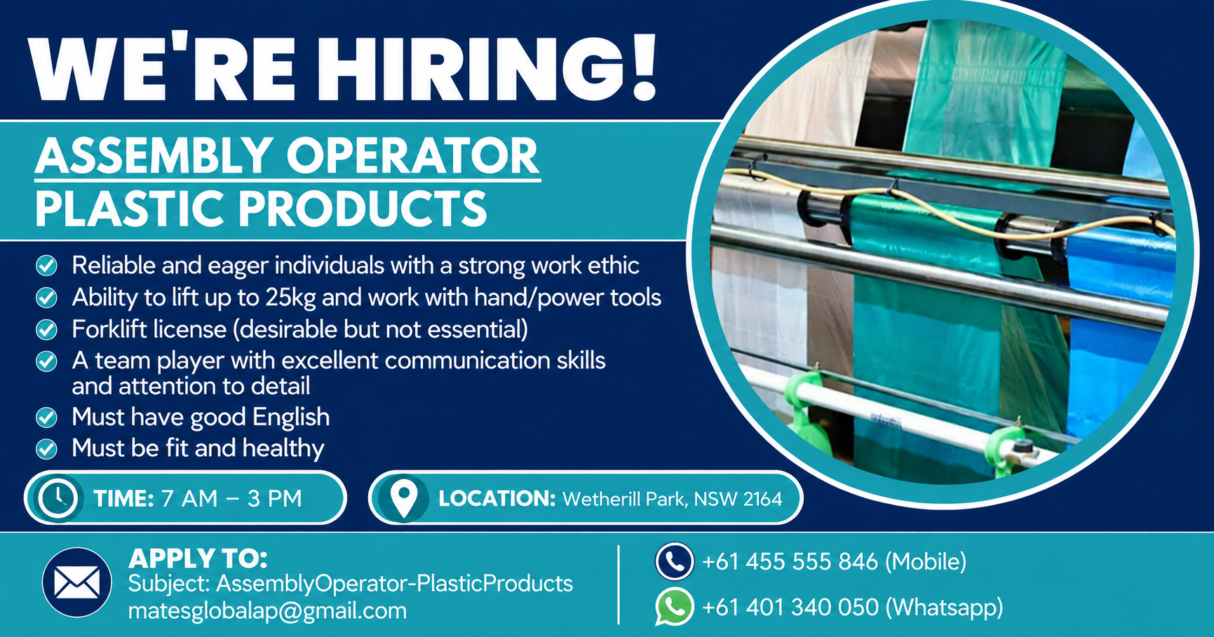 Assembly Operator – Plastic Products
